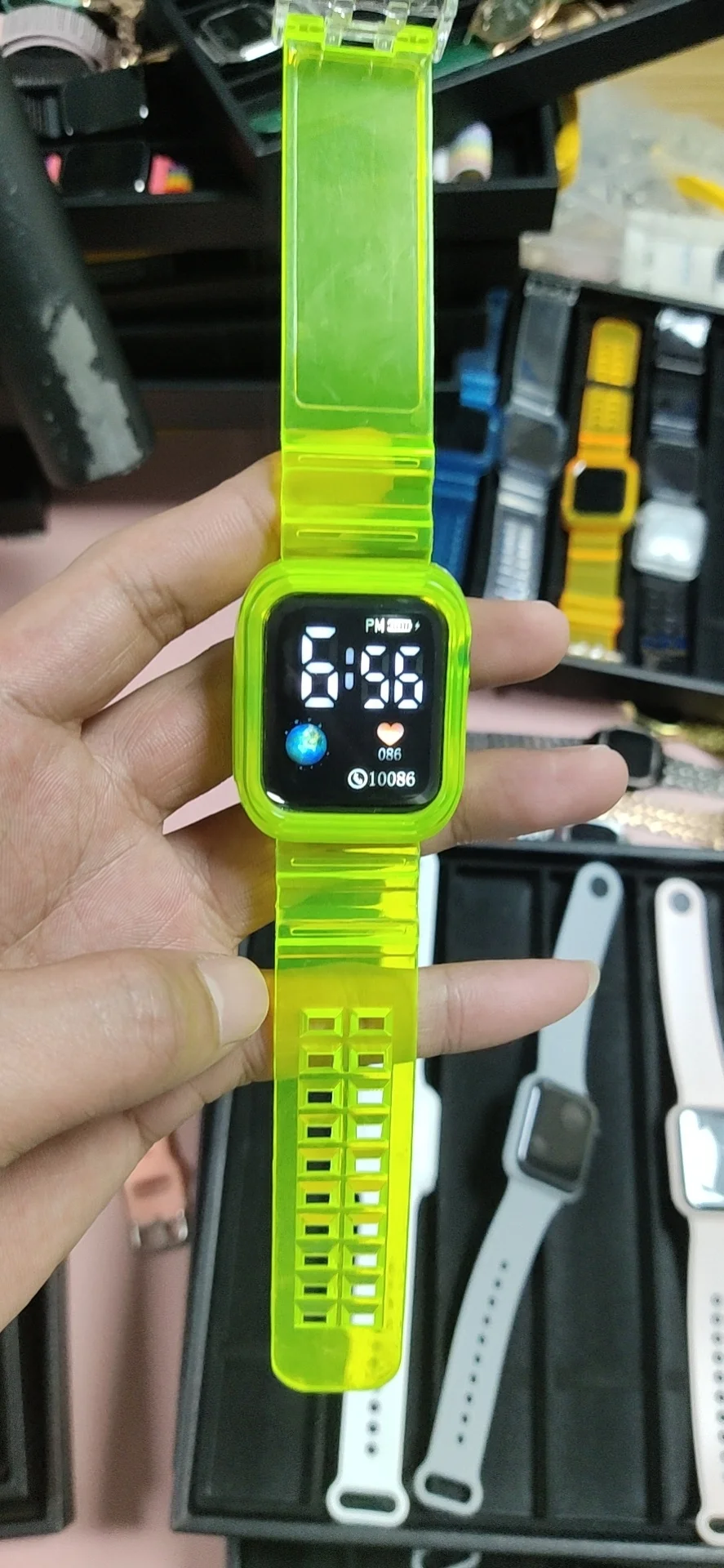 Factory ready stock K10 fashion transparent strap big led bracelet wrist watch styles led sport digital electronic watch