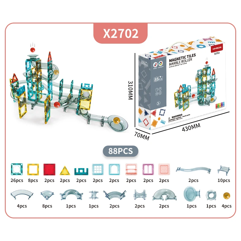 Children Games Magnetic Marble Roller Blocks