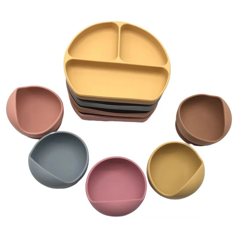 New Design Silicone Baby Plate High Quality Suction Plates For Kids Toddler Durable Feeding Dinnerware