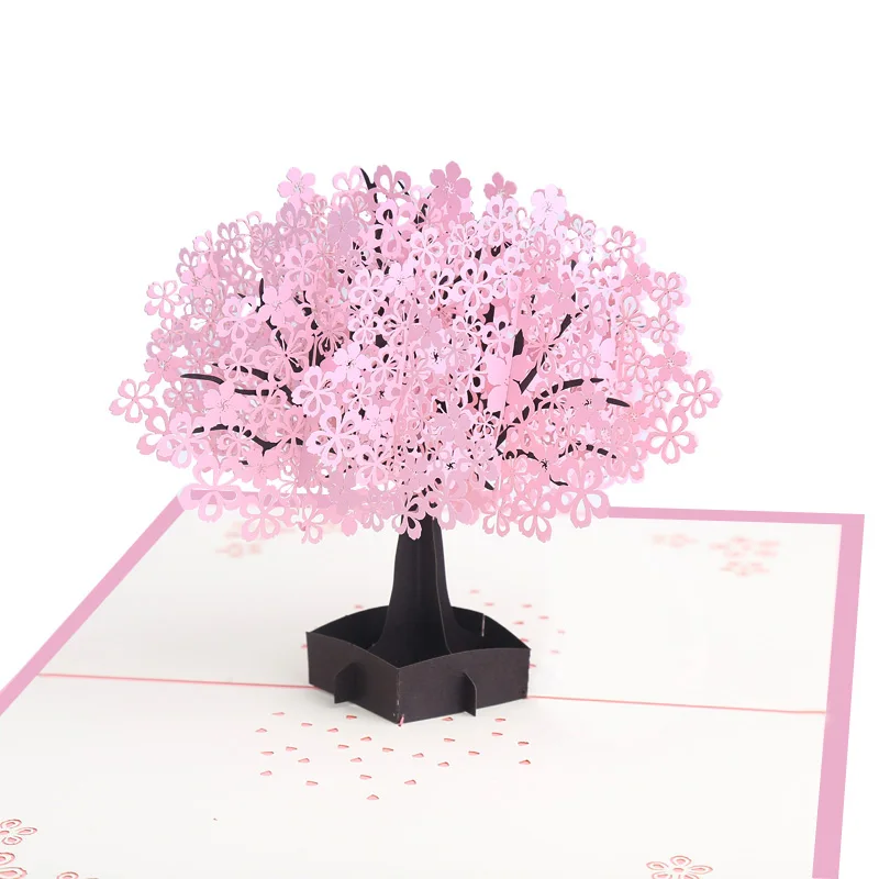 Cherry Blossom Pop Up Card Tree Pop-up Thank You Card Pink Tree Invitation Beautiful Greeting Card Postcard Hot Sale Product