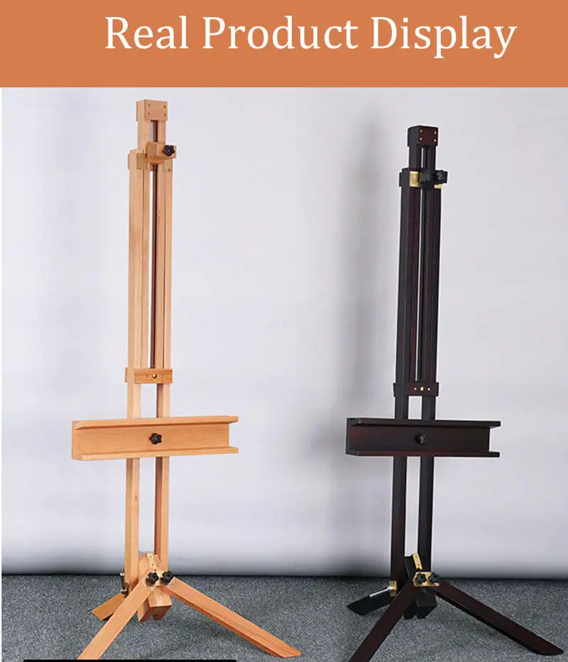 Glitter Vintage Folding Wooden Easel Foldable Floor Artist Studio Easel for Painting Display