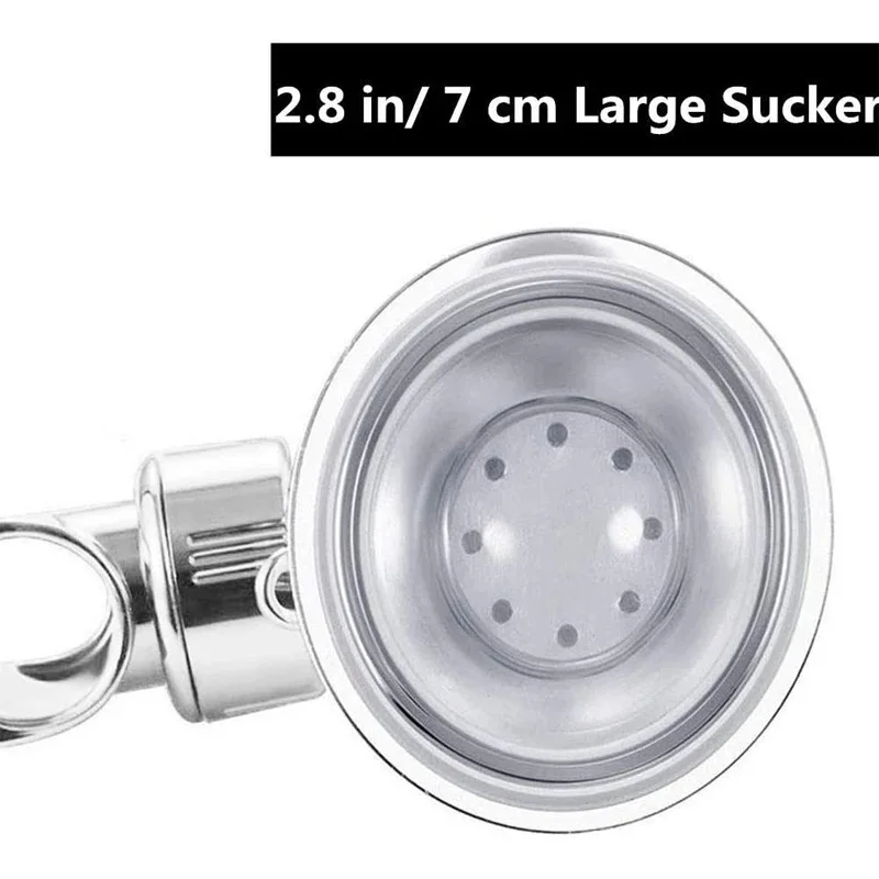Universal Adjustable Hand Shower Holder Suction Cup Holder Full Plating Shower Rail Head Holder