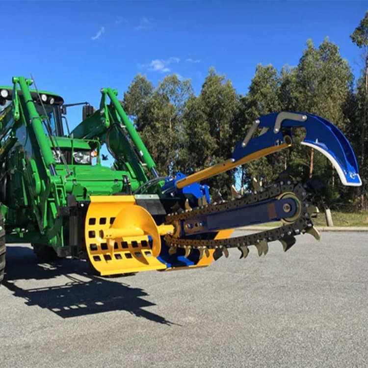 sale Skid Steer Chain Trencher for 6-9 Ton figger attachment Trenchers for Mini Excavators for digging soil