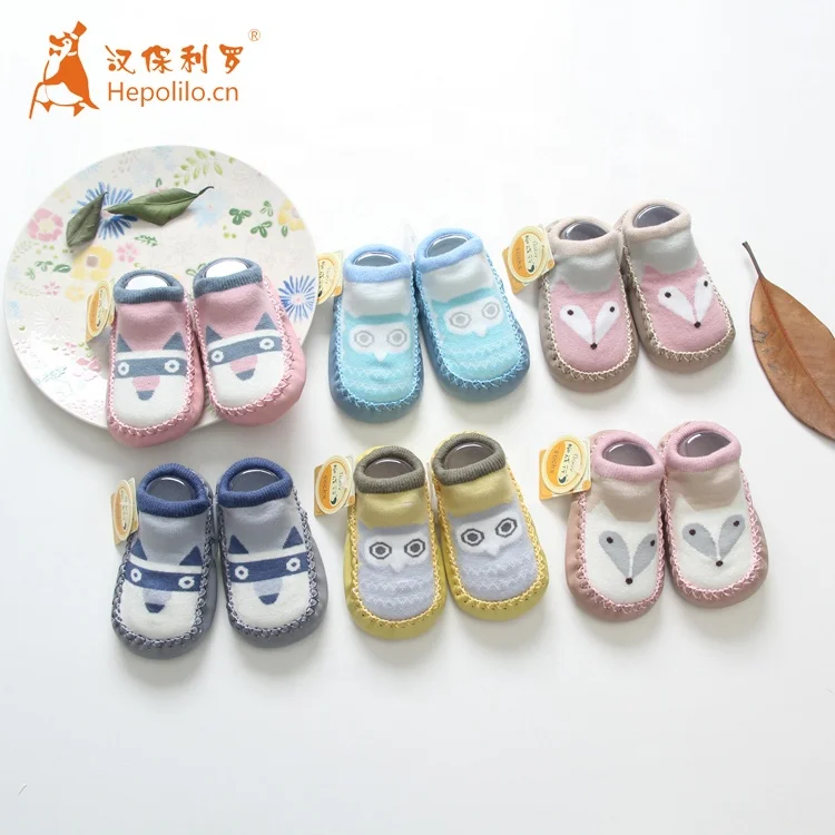 
Cartoon design baby organic cotton rubber bottom baby socks kids sock shoes non slip for baby boy 