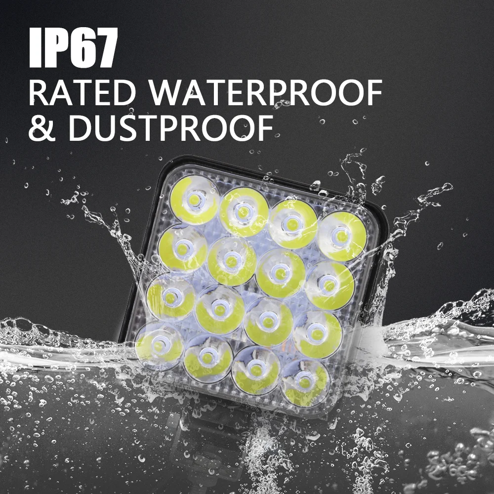 2021 Moxi 3/4Inch Square 48W 16LED 6000K 4800LM Waterproof LED Work Light for Off-Road Suv Jeep