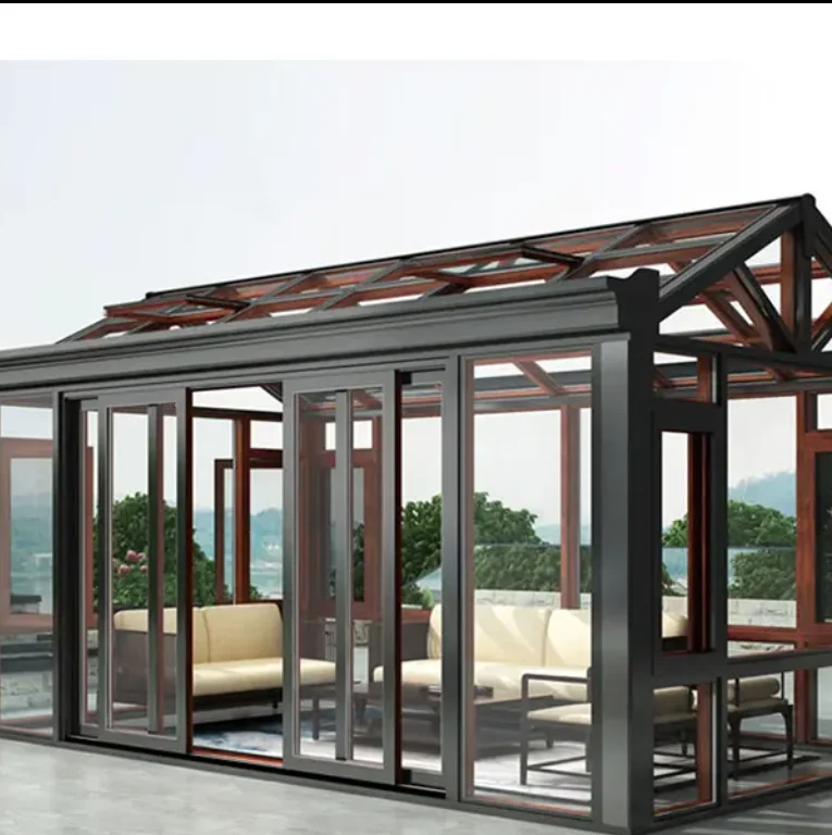 Customized Outdoor Aluminum Winter Garden Room House Glass Sunrooms Winter Garden Free Standing Sunroom