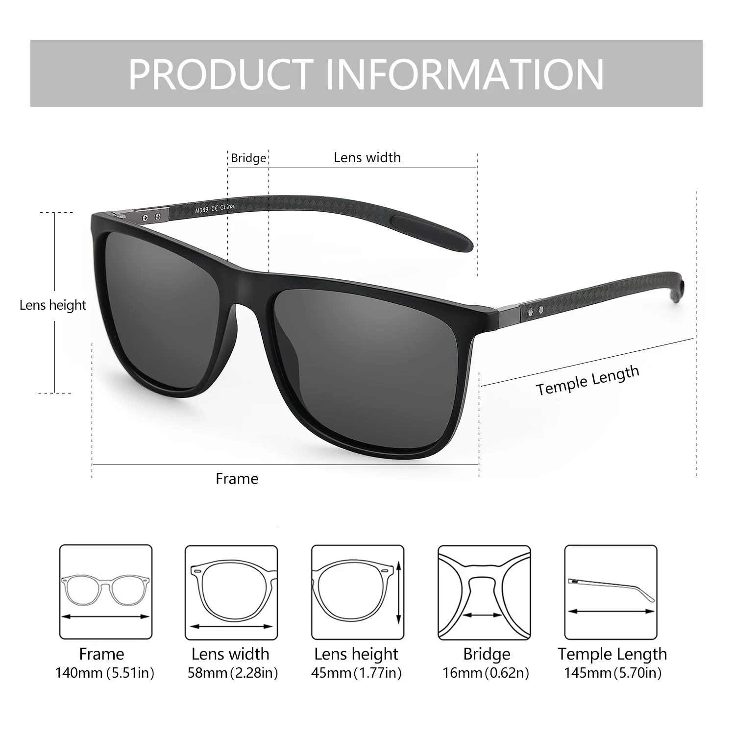 TR90 Carbon Fiber Design Polarized Sunglasses Coating Mirror Glasses Women UV400 Driving Shade Eyewear