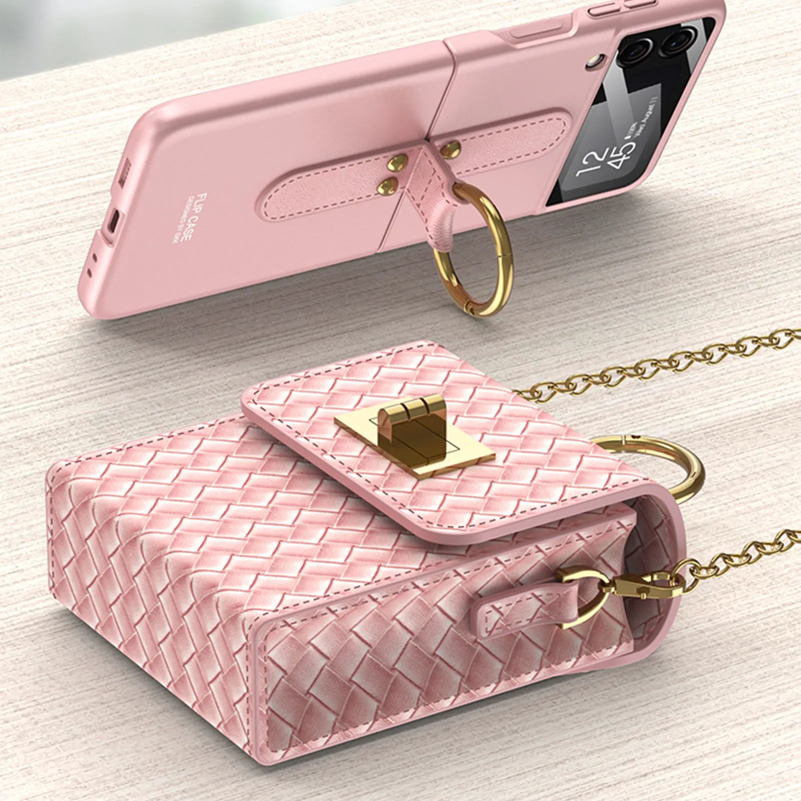 Luxury PU Leather Crossbody Bag with Detachable Shoulder Chain for Motorola Razr 2022