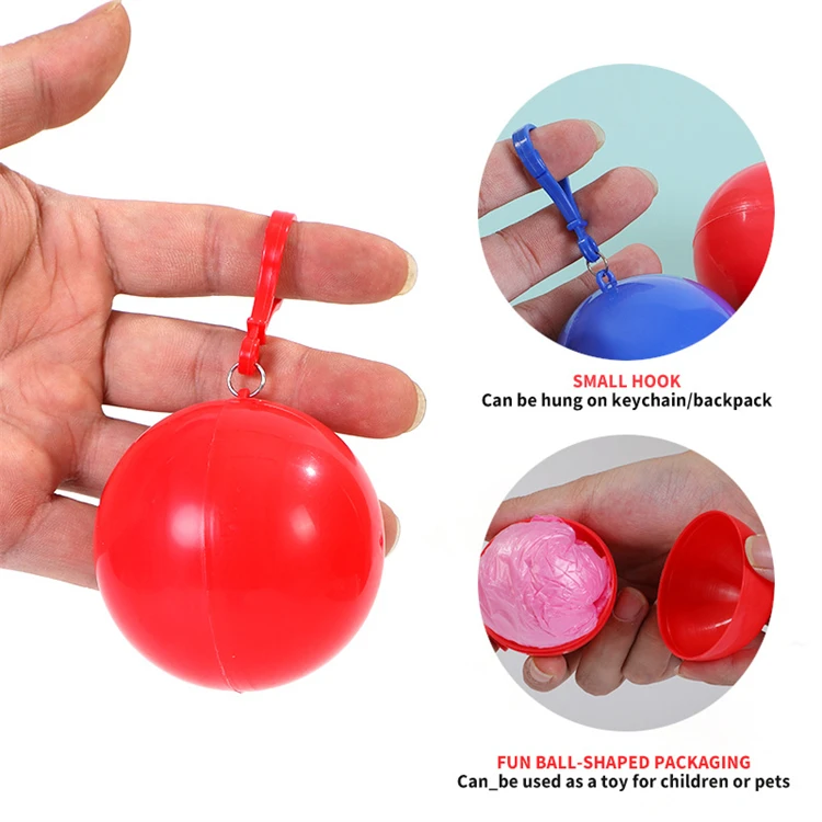 WELLFLYER PM-270 Pocket disposable raincoat ball plastic raincoat for camping portable adult waterproof poncho ball raincoat
