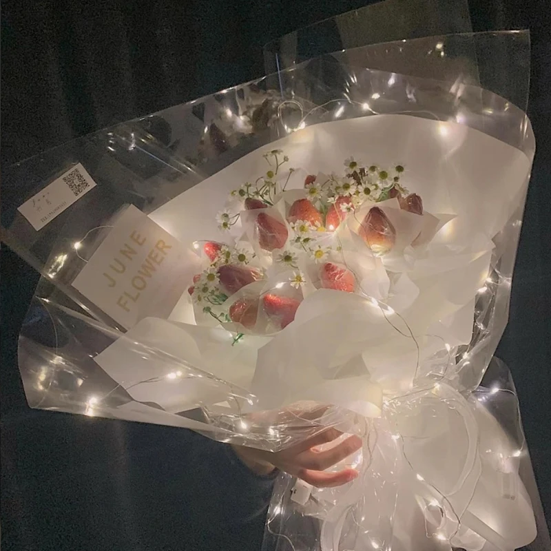 JODY Korean cellophane opp glowing luminous film with electrons flower packaging bouquet wrapping decorative paper