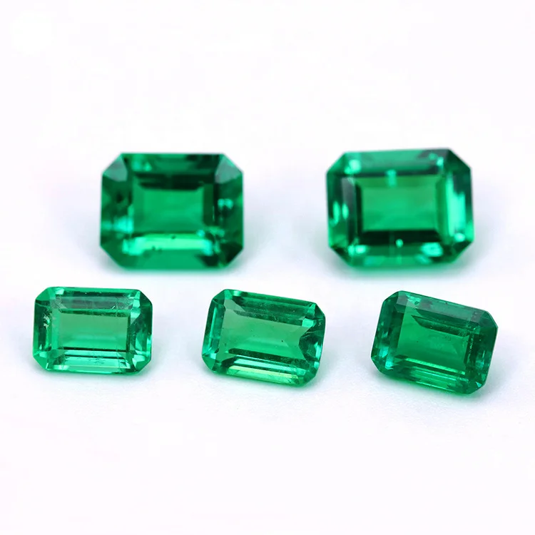Wholesale hydrothermal zambia and colombia lab grown emeralds gemstone