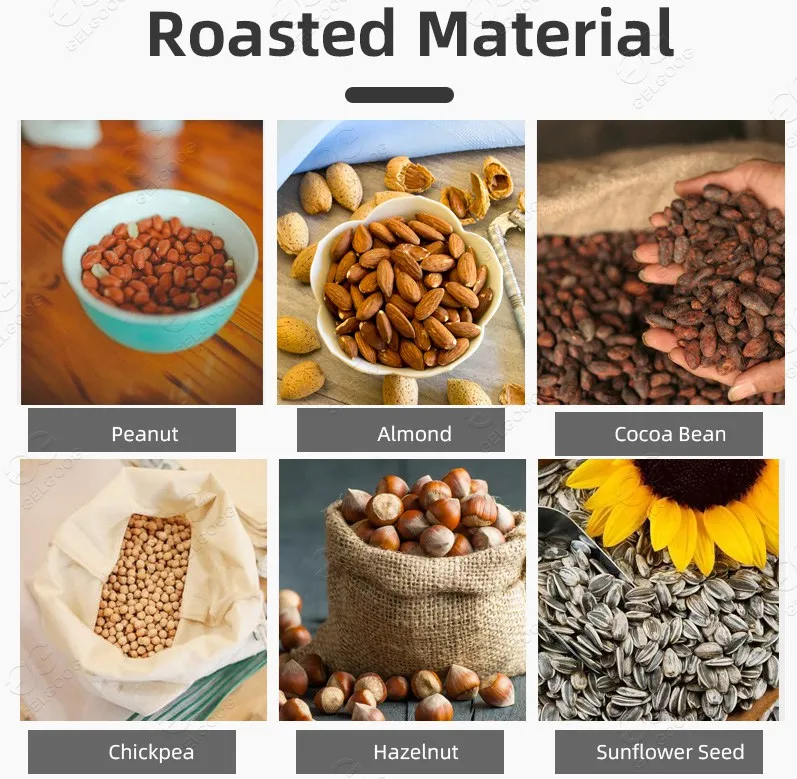 Gas Electric Heating Almond Roasted Peanut Making Machine Hazelnut Nuts Dryer Automatic Cashew Peanut Roasting Cooling Machine