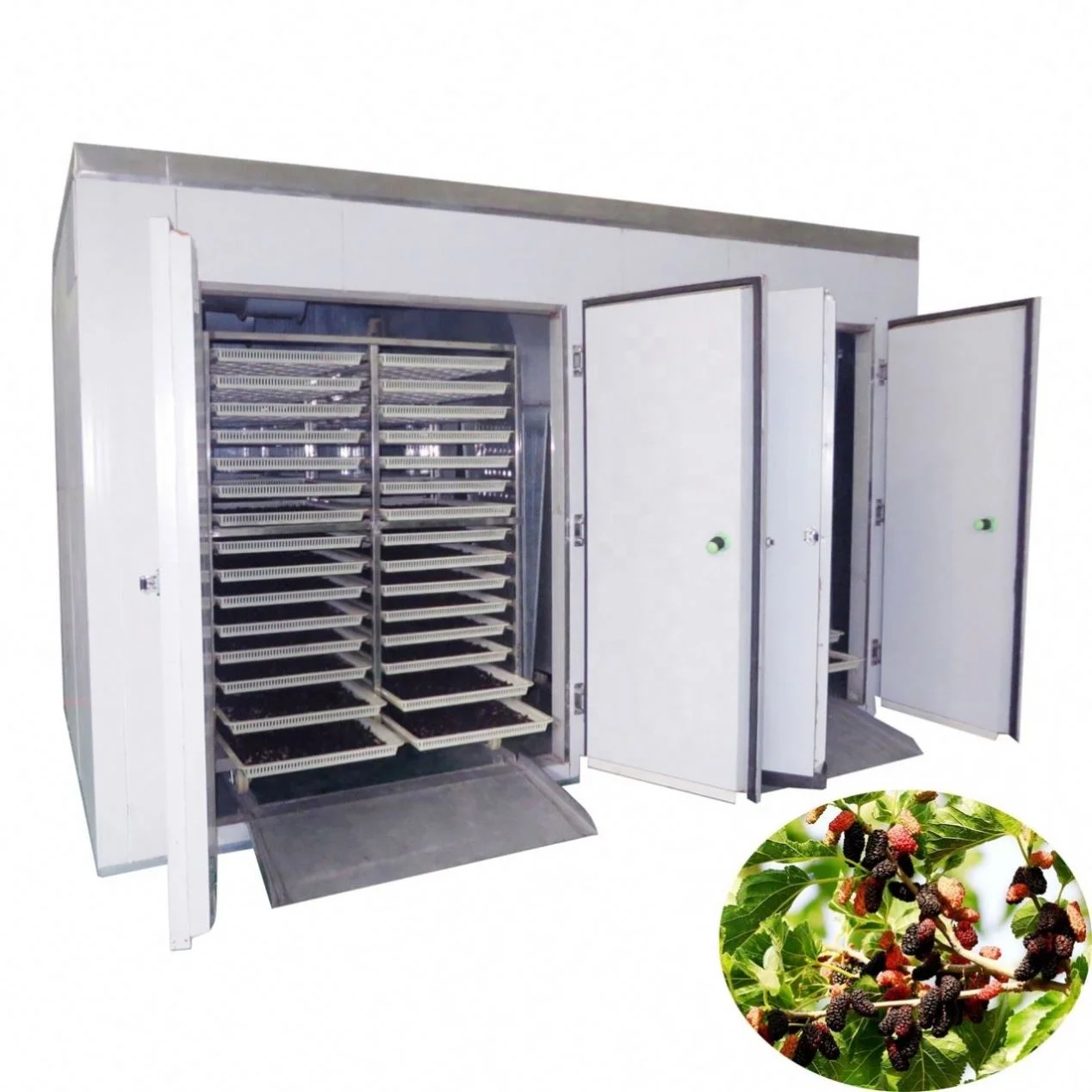 26KW Mulberry High Quantity Tray Dryer Multifunctional Fruit Vegetable Drying Oven Food Dehydrator Machine