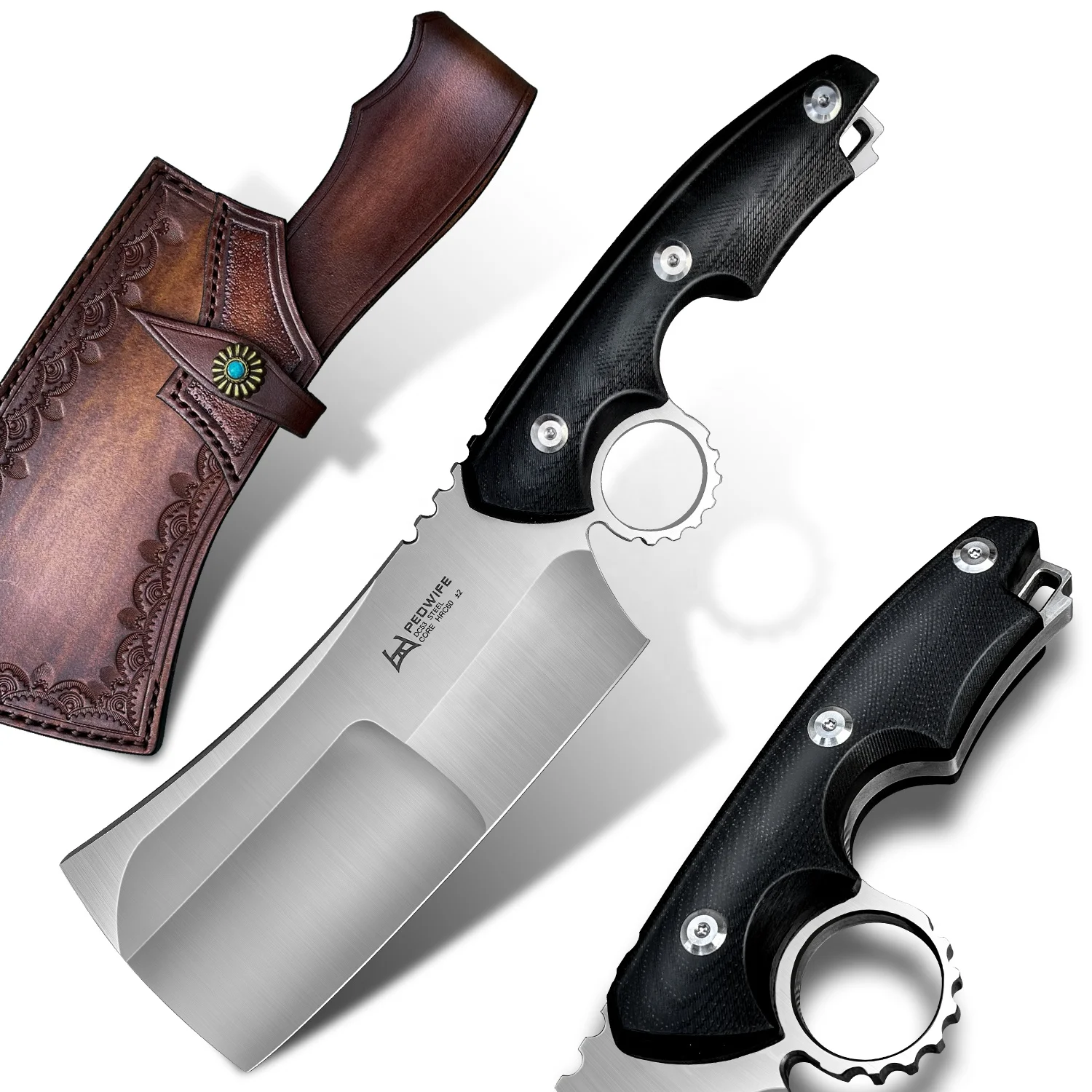 Hot DC53 Steel Chinese Chef Kitchen Cleaver Chopper Knife with Wood Handle