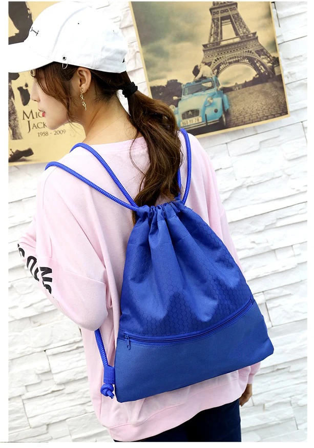Fashion Ripstop Nylon Sports Drawstring Gymsack Backpack Fitness Basketball Drawstring Bags Kids backpack for Swimming
