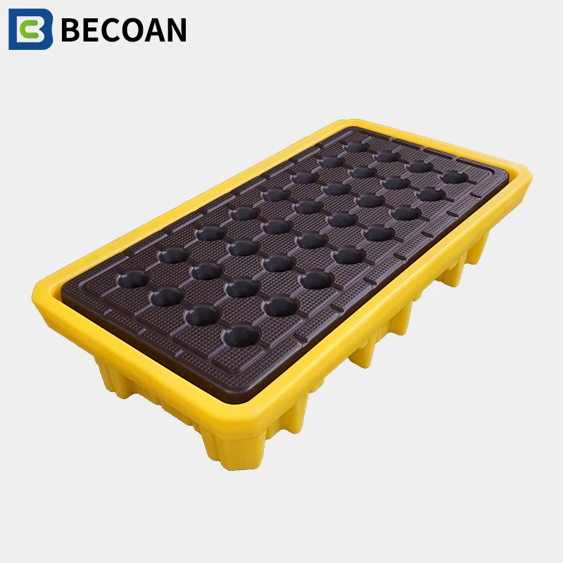 Wholesale With Drain Chemical Storage  Spill Containment Unit High Quality Spill Pallet 2 Drum Spill Tray_