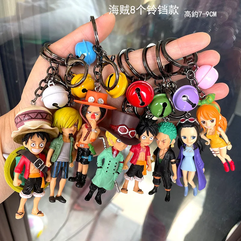 Anime One Piece Keychain Pendant Cartoon Luffy Soron Ace Garage Kit Keychains Fan Collection Memorial Best Gift Keyring
