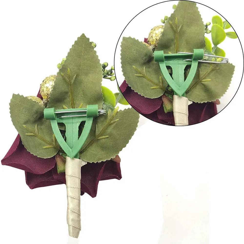 Wedding Prom Corsage and Boutonniere Set, Rose Wrist Corsage Ribbon Bracelet, Artificial Flower Wedding Accessories