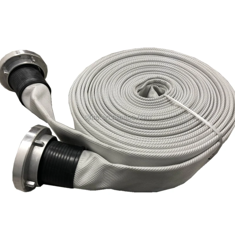 
13bar 65mm High Quality Canvas Fire Hose EPDM Lining With Machino Couplings 