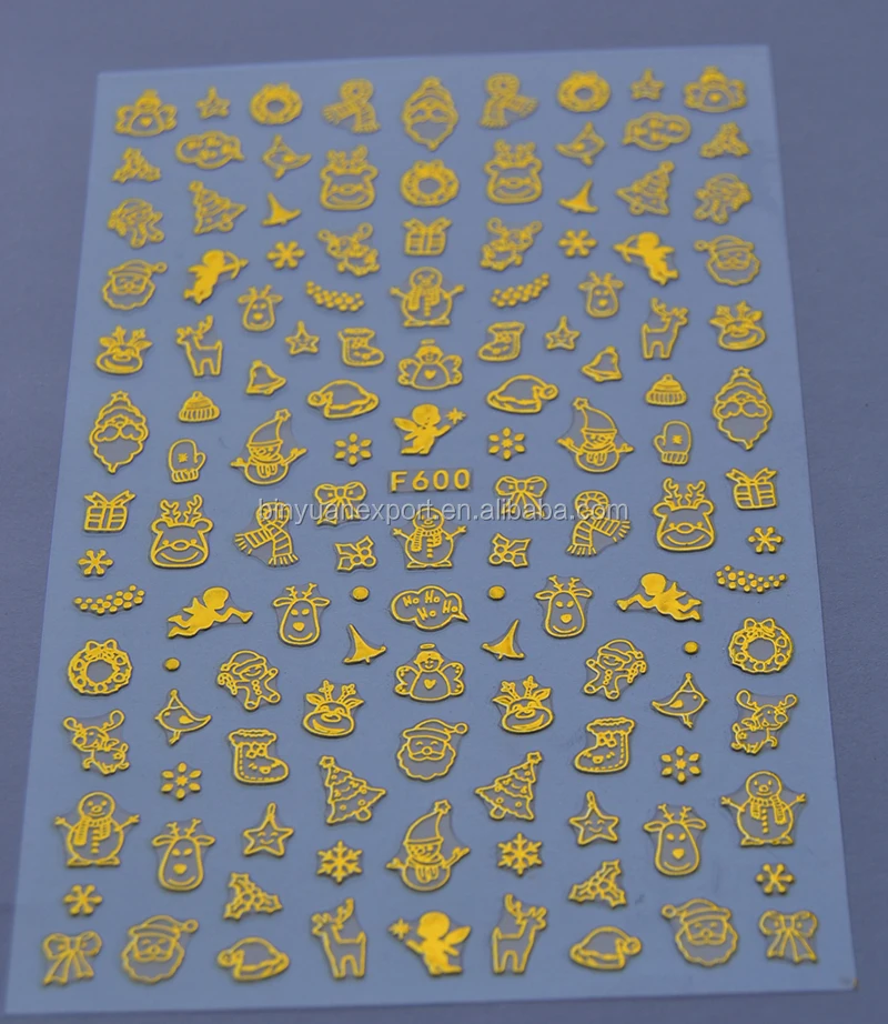 Рождественская 3D наклейка для ногтей BIN Nail Art серии