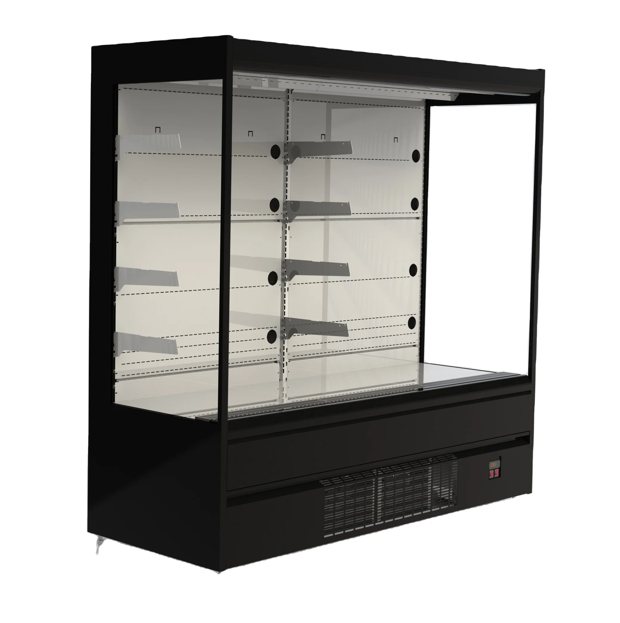 4 Feet 6 Feet 8 Feet commercial open chiller for cheese fruit and vegetable display fridge