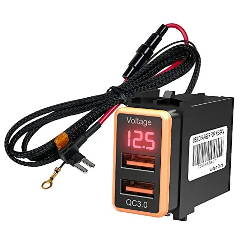 Автомобильной розетки QC3.0 автомобильное зарядное устройство с двойным USB и кабель 12V 3.1A Quick Charge 3,0 автомобильный адаптер напряжения со светодиодной подсветкой для Nissan