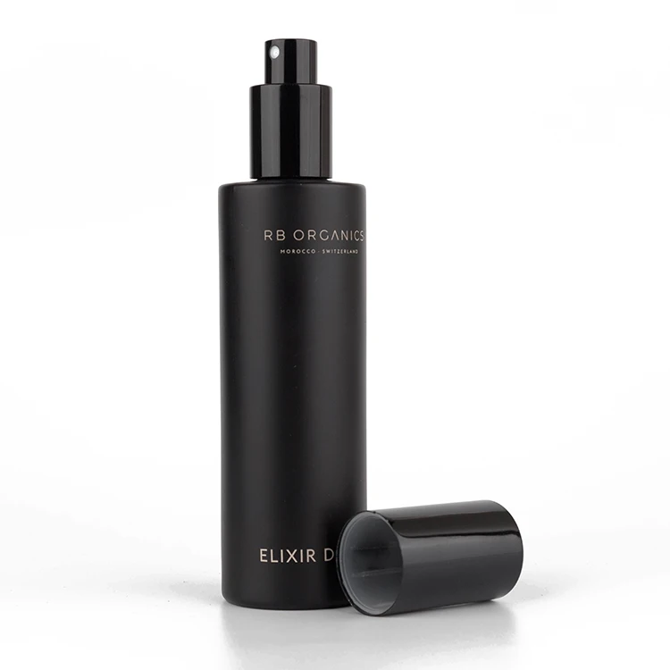 Luxury Body Spray Glass Bottle Packaging Fine Mist Room Spray Slim Cosmetic Screen Printing BEST-30717A Black PUMP Sprayer