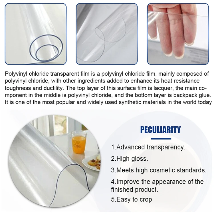 High Water Resistance Plastic Transparent Roll Pvc Flexible Film Super Clear Transparent Pvc Plastic Film