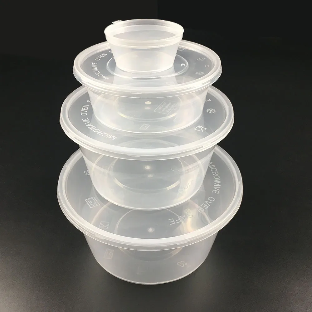 1250ml Leak-Proof Take Away Food Container, Disposable Plastic Microwavable Storage Containers With Lid