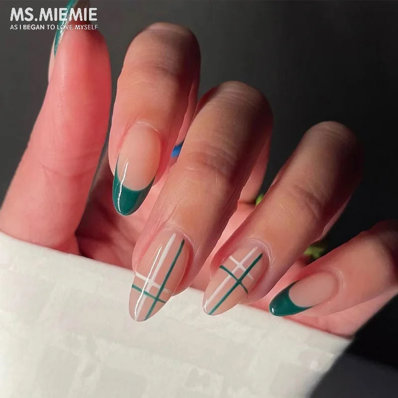 Ms.Miemie Wholesale French Green Edge Armor Pieces Green White Line Wearing Armor 24pcs Specification Top Wearing Armor Products