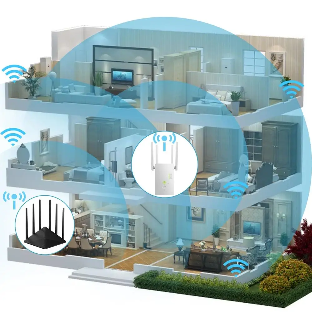  Беспроводной Wi-Fi репитер 1200 Мбит/с 2 4 ГГц и 5 8
