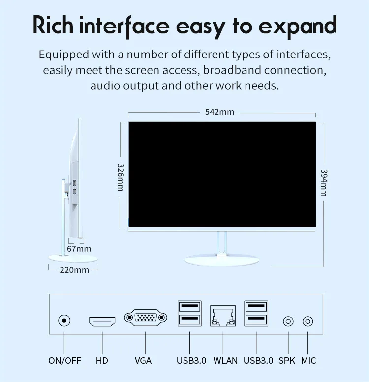 Sharerdp Best Desktop 23.8 27 Inch Cheap Computador All-in-one Gaming Desktop Computer AIO Barebone PC Monitor I3 I5 I7