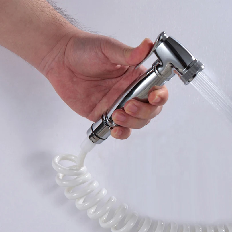 Wholesale Bathroom Brass Muslim Shower Toilet Hot Coll Water Handheld Shattaf Bidet Set with Non-toxic PVC Hose Pipe