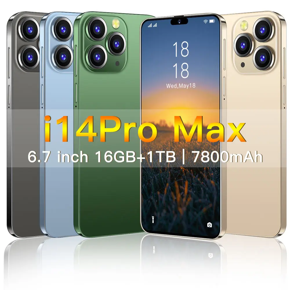 2023 New i 14 Pro Max smartphone 16G+1TB Cheap Telephone Origin Unlocked i 4G 13 i14 Pro Max game Smart Mobile Phones
