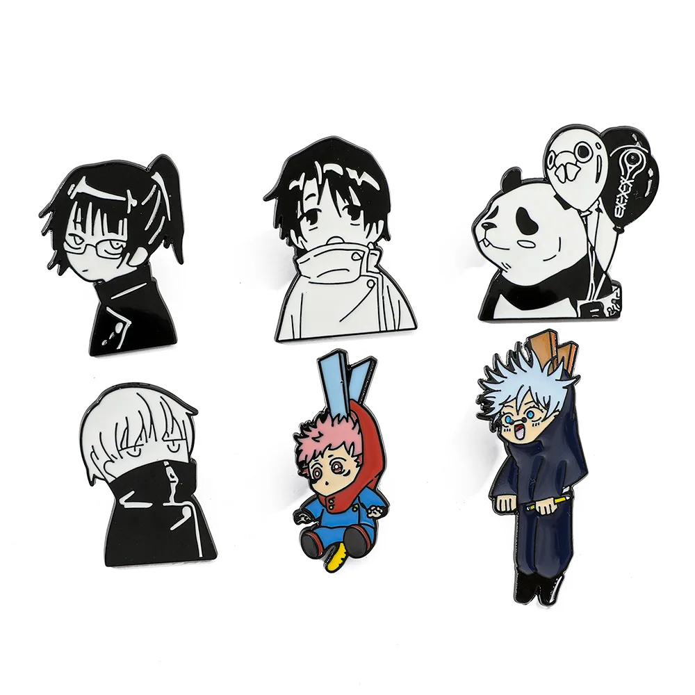 20 Manufacture Price Anime Juju Ryomen Sukuna Funny Pins Cartoon Gojo Satoru Okkotsu Yuta Enamel Pin Lot Cosplay Brooch Men
