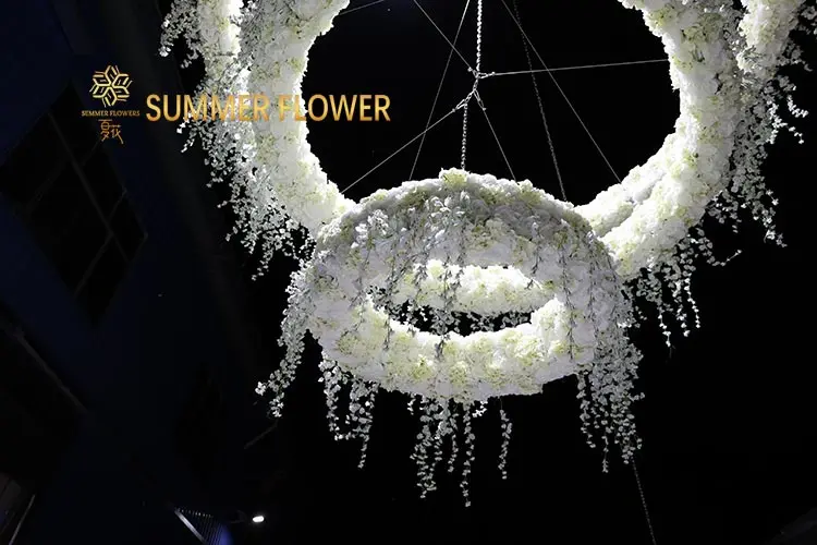 Wedding hoop round circle arch background arch artificial ceiling hanging flowers