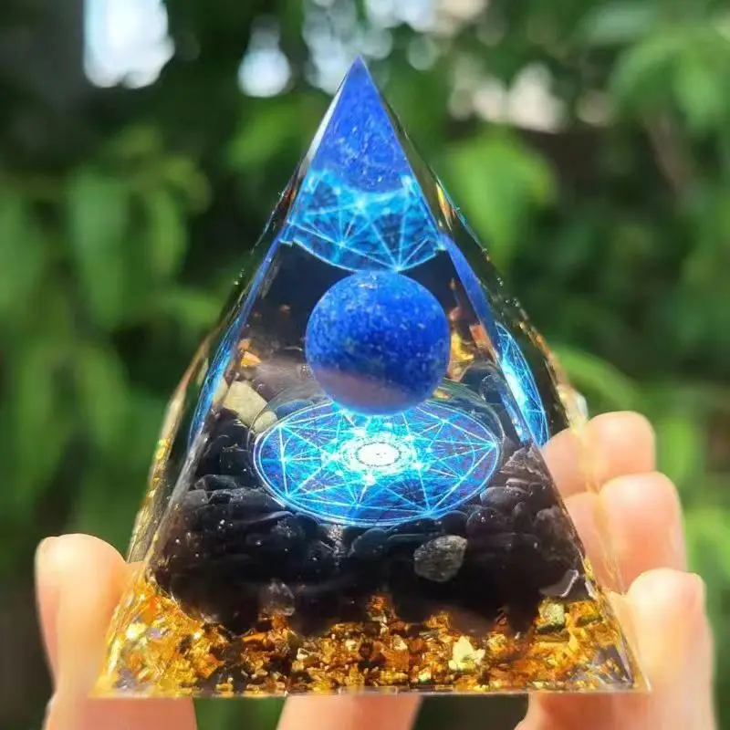 PuJiang Wholesale Orgonite Pyramid healing stones And Amethyst Orgone Pyramid Spiritual Reiki Orgonite Pyramid