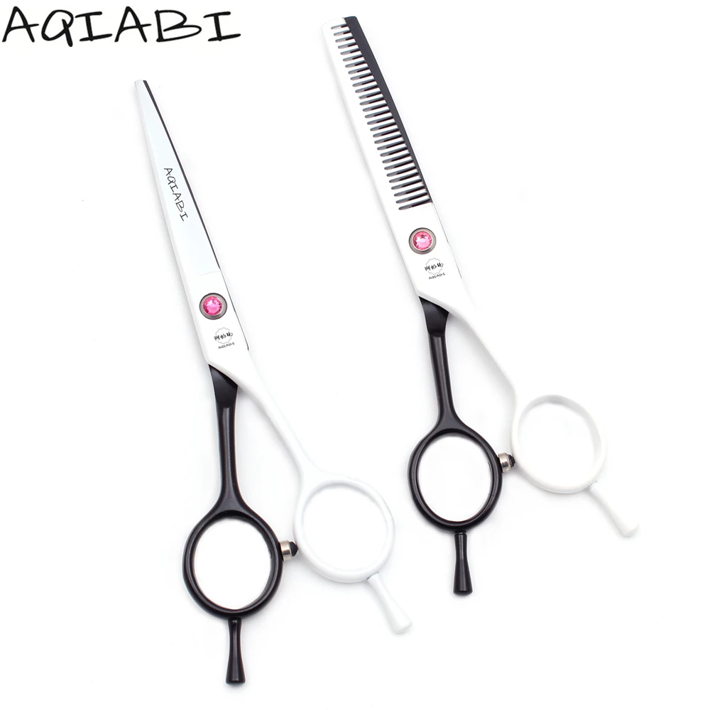Hairdressing Scissors 5.5' JP Stainless Cutting Scissors Thinning Shears Hairdressing Scissors Finger Rest White A1012