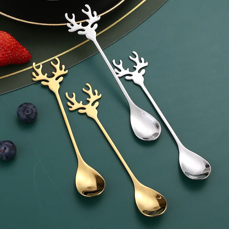 Customized novelty Stainless steel dessert spoon wedding favor promotion gifts soup tasting spoon gold coffee spoon
