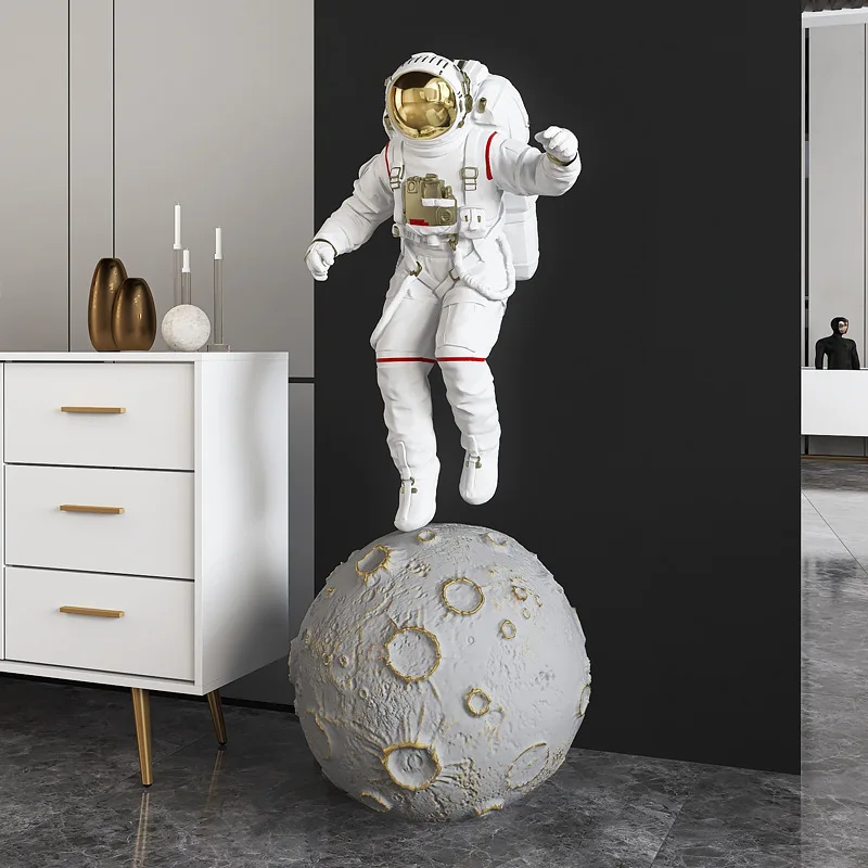 Creative Living Room Office Shop Decoration Astronaut Fiberglass Sculpture Crafts Large Astronaut Sculpture Decoration