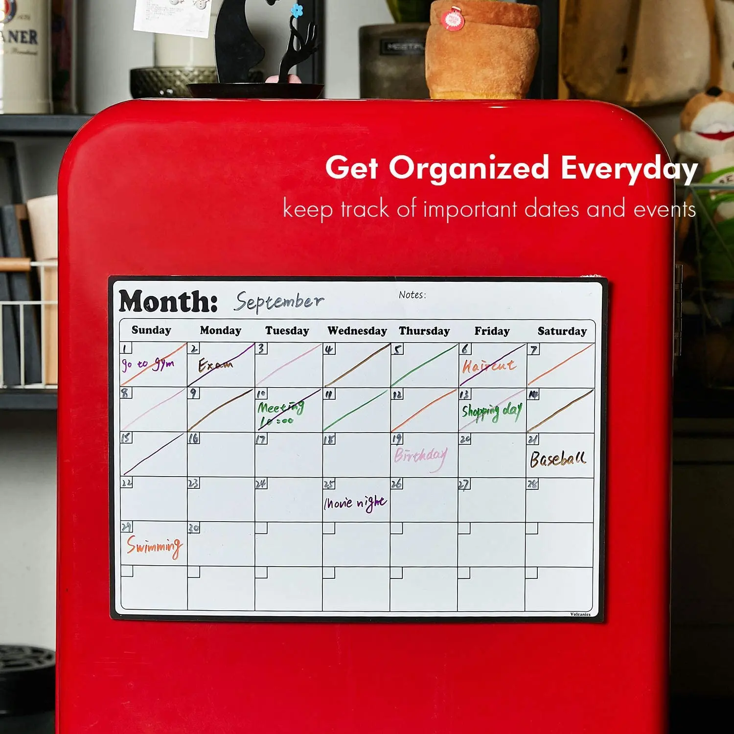 High Quality Magnetic Whiteboard Daily Plan Monthly Weekly Dry Erase Calendar Set For Fridge