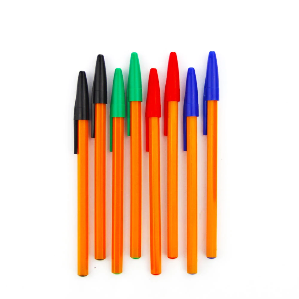 HOT Sell Simple Plastic Stick Ball Point Pen Classic Style Yellow Ballpoint Cheap