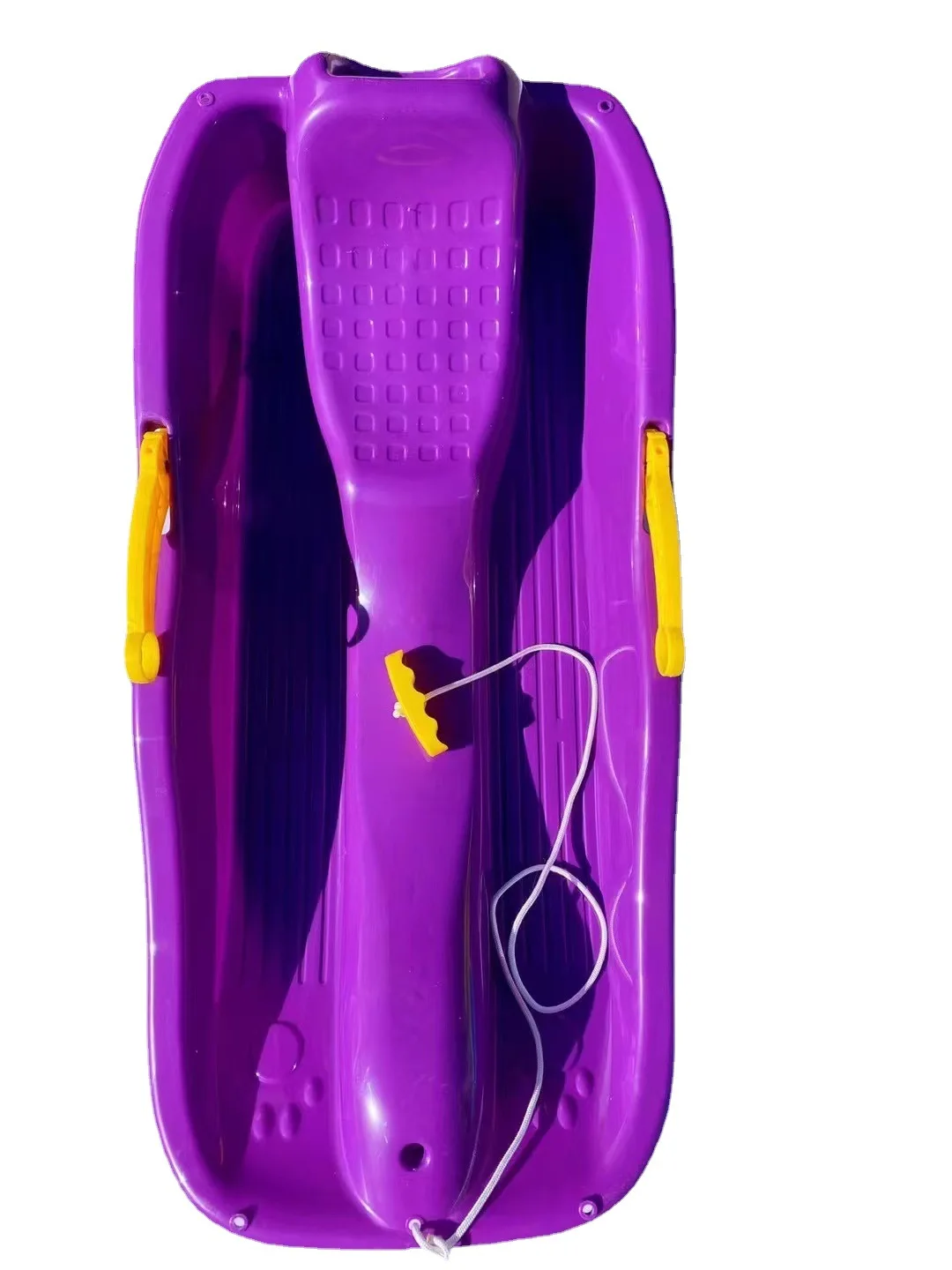 Durable Downhill Snow Sledge Sprinter Toboggan Snow Sled for Boys Girls Adults with Built-in Handles and Pulling Rope