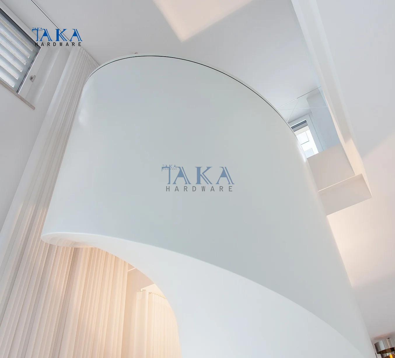 China Factory Wood Arc Stairs With Wood Step For indoor Wooden Spiral Staircase