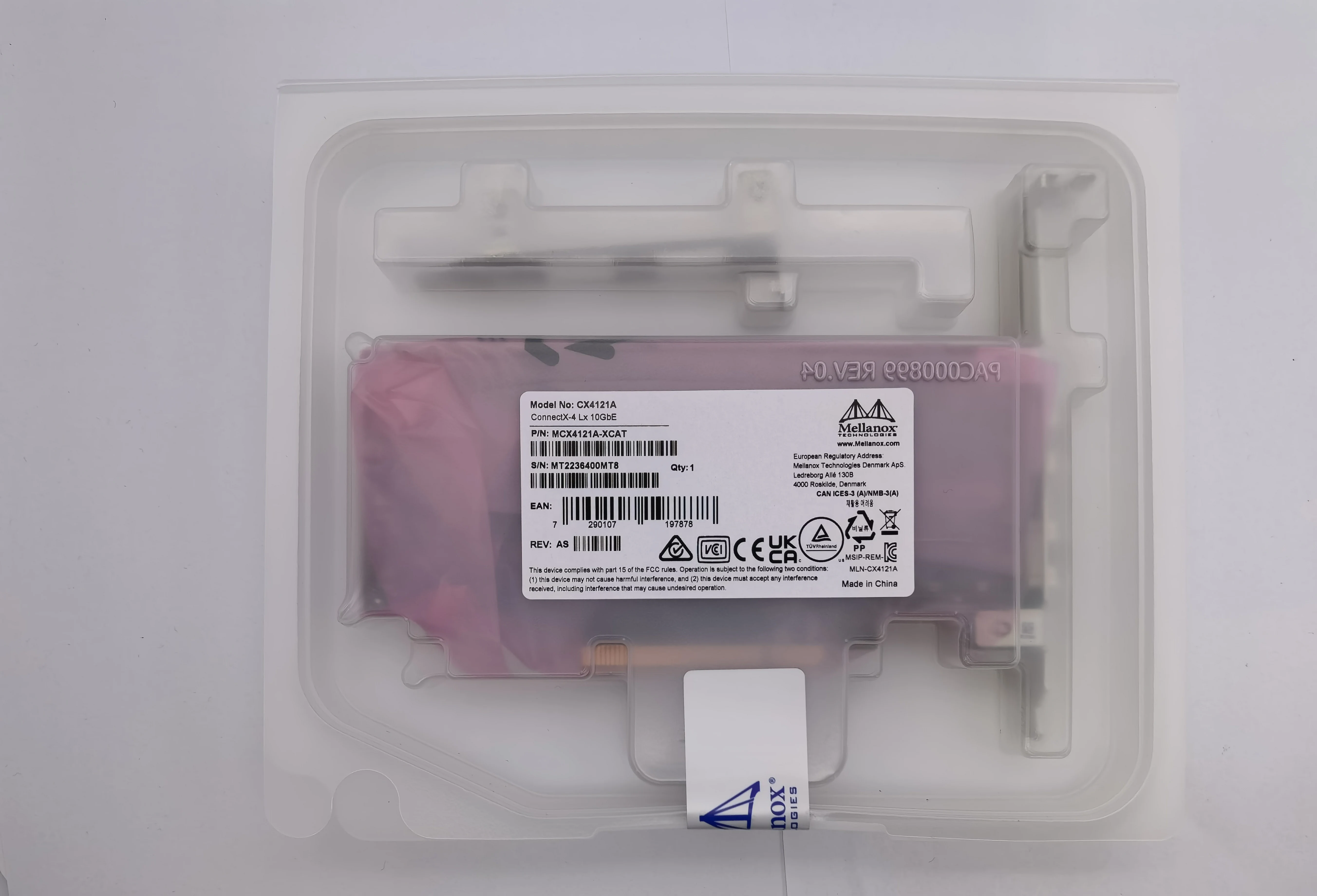 Mellanox MCX4121A-ACAT ConnectX-4 Lx EN Network Interface Card, 25GbE Dual-Port SFP28, PCIe3.0 x 8, Tall&Short Bracket