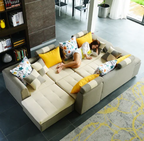 Modern Living Room Furniture Modern Fabric Sofa Simple Living Room Furniture Leather Sofa L-shaped Variable Sofa