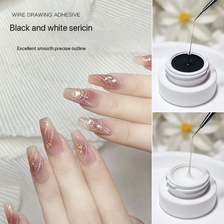 Nail Brushed Glue New Stretch Silk Painted Creative Painting Flower Pull Glue spider gel