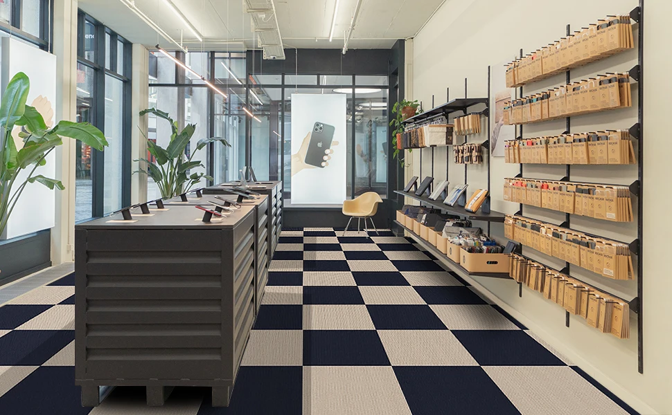 Office Carpet Tiles Commercial Carpet 12*12 Inch Square Carpet Floor Tile with Non-Slip Asphalt Backing Peel and Stick