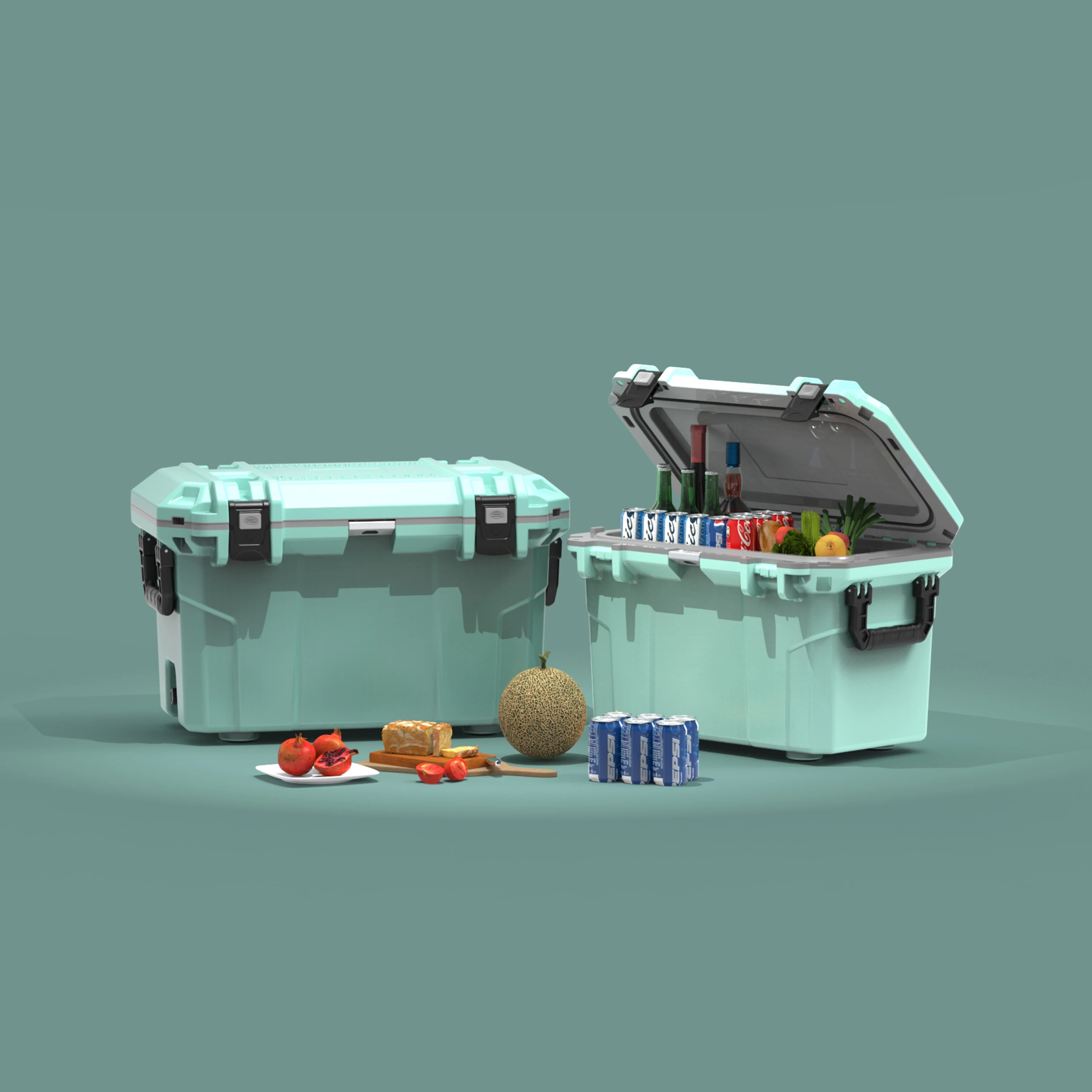 Factory Price 30l 50l 70l Large Cooler Box Camping Rotomolded Coolers Ice Chest Special Shape Fishing Customized Ice Cooler