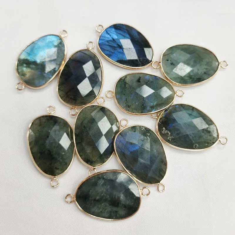 BD-L2938 Fantastic Labradorite Connector for Bracelet Making Nature Charms Necklaces Diy Gemstone